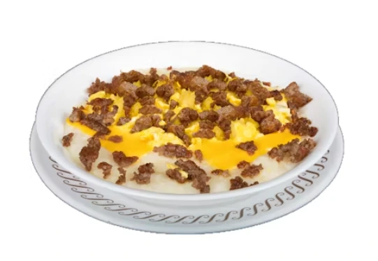 SAUSAGE EGG CHEESE GRITS BOWL