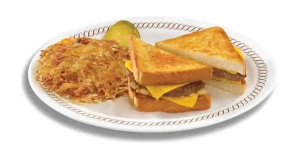 TEXAS PATTY MELT with HASHBROWNS