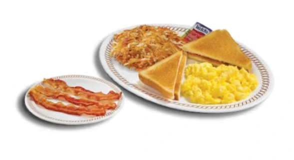 Two egg breakfast with side meat