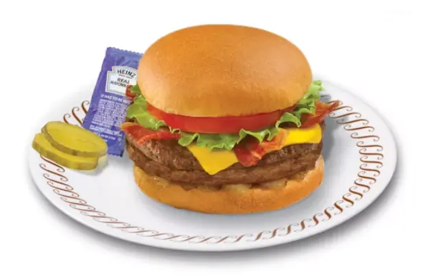 waffle house DOUBLE ANGUS 1/4 LBS HAMBURGER WITH BACON