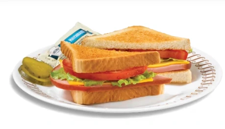 waffle house HAM & CHEESE (LETTUCE & TOMATO) sandwich