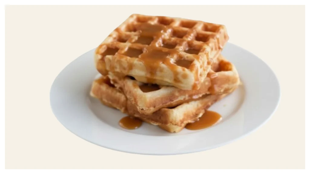 Waffle House waffles topped with creamy peanut butter